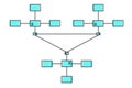 social network concept, hybrid topology network