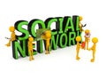 Social network concept over white Royalty Free Stock Photo