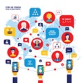 Social network concept People avatars mobile smart phones business icons for web Royalty Free Stock Photo