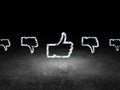 Social network concept: thumb up icon in grunge