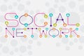 Social Network concept using dot and connecting line font style.