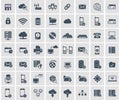 Social network, data analytic, mobile and web application icon set. Flat vector Royalty Free Stock Photo