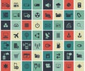 Social network, data analytic, mobile and web application icon set. Flat vector Royalty Free Stock Photo