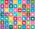 Social network, data analytic, mobile and web application icon set. Flat vector Royalty Free Stock Photo