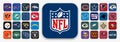 Social network embleme icon logo, NFL National Football League, Vector editorial illustration
