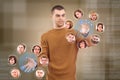 Social network friends circle Royalty Free Stock Photo