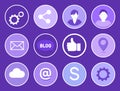 Social Network Gears Set Vector Illustration