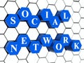 Social network - hexahedrons in cellular structure Royalty Free Stock Photo