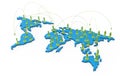 Social network human 3d on world map