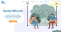 Social network in human life landing page design