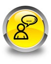 Social network icon glossy yellow round button Royalty Free Stock Photo