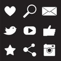 Social network icons collection. Communication icon set