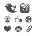 Social network icons isolated on white. Vector