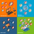 Social Network Icons Isometric Set Royalty Free Stock Photo