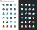 Social network icons light and dark theme