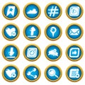 Social network icons set, simple style Royalty Free Stock Photo