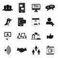 Social network icons set, simple style Royalty Free Stock Photo