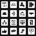 Social network icons set squares vector Royalty Free Stock Photo