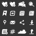 Social network icons set grey vector