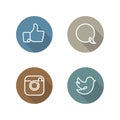 Social network icons and stickers set Royalty Free Stock Photo