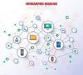 Social network infographics with icons set. vector. illustration Royalty Free Stock Photo