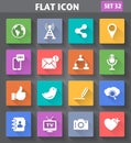 Social Network and Internet Icons set in flat style with long sh Royalty Free Stock Photo