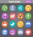 Social Network and Internet Icons set in flat style with long sh Royalty Free Stock Photo