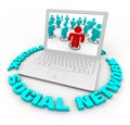 Social Network Laptop - Words Royalty Free Stock Photo
