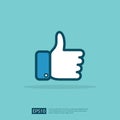 social network like icon. hand thumb up symbol for web UI, logo, app with flat style design