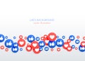 Social network like thumb up and heart icons background Royalty Free Stock Photo