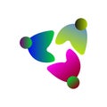 Social Network logo, Group of 3 people business men. Vector design