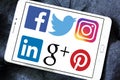Social media network logos and icons Royalty Free Stock Photo