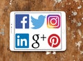 Social media network logos and icons Royalty Free Stock Photo