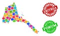 Social Network Map of Eritrea with Speech Clouds and Distress Stamps
