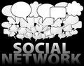 SOCIAL NETWORK media speech bubble cloud Royalty Free Stock Photo