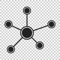 Social network, molecule, dna icon in flat style. Vector illustration. Royalty Free Stock Photo