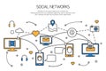 Social network outline concept of communication