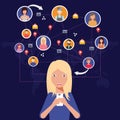 Social network, people connecting all over the world Royalty Free Stock Photo