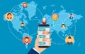 People connecting all over the world. Royalty Free Stock Photo