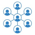 Social network people icon, team and teamwork icon. Vector illustration Royalty Free Stock Photo