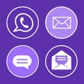 Social Network Phone Set Icons Vector Illustration