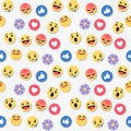 Social network seamless pattern on a white background. illustration