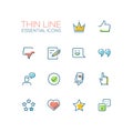 Social Network Signs - Thin Line Icons Set Royalty Free Stock Photo