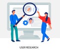 Social network and site users activity predicting, research and analysis, flat vector