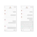 Social network smartphone chatting messenger concept template. Modern light color messenger app template with grey chat