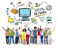 Social Network Social Media Diversity People Celebration Concept Royalty Free Stock Photo