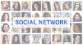 Social network. The title text is depicted on the background of Royalty Free Stock Photo
