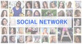 Social network. The title text is depicted on the background of Royalty Free Stock Photo