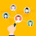 Social Network Vector Concept. Flat Design Illustration for Web