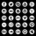 Social network white buttons